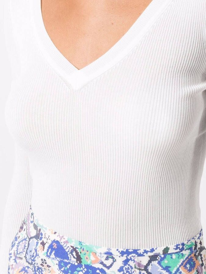 P.A.R.O.S.H. T-shirt met V-hals Wit