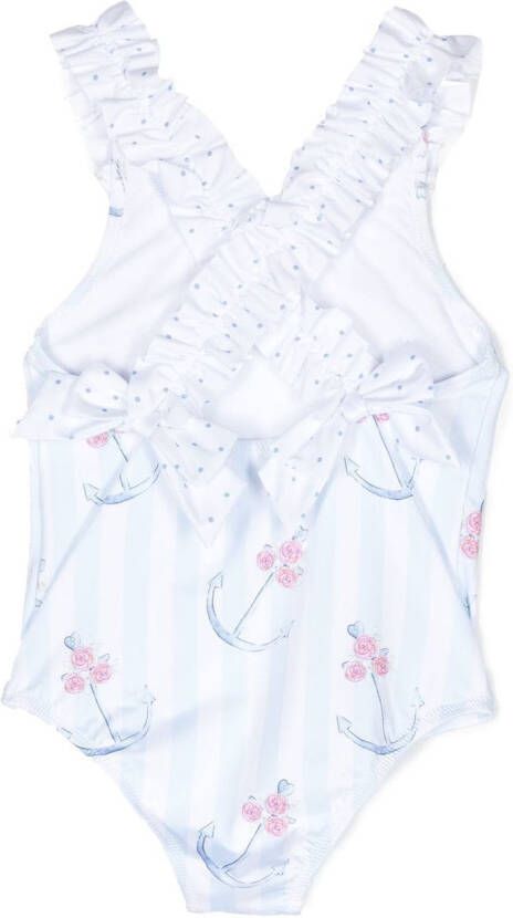 Patachou Badpak met ruches Blauw