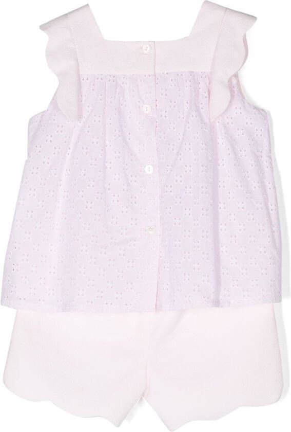Patachou Broderie anglaise top en shorts Roze