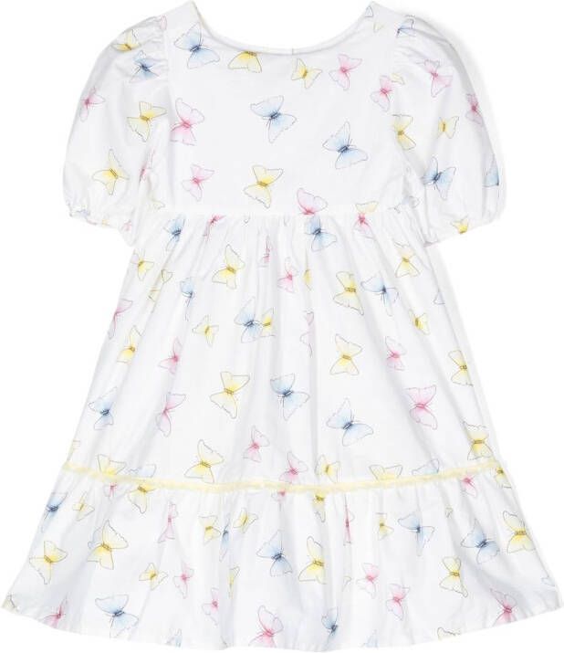 Patachou Jurk met vlinderprint Wit