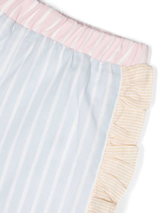 Patachou Gestreepte shorts en shirt Wit
