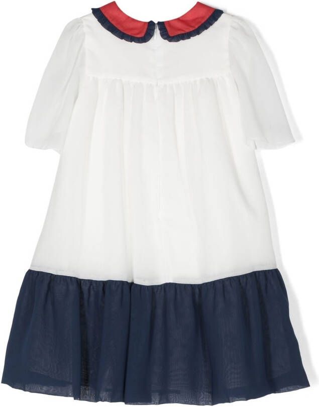 Patachou Jurk met colourblocking Wit