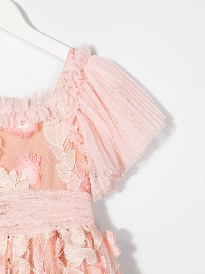 Patachou Jurk met geborduurde bloemen Roze