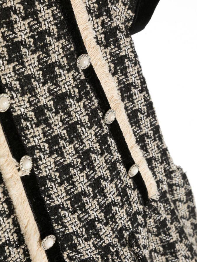 Patachou Jurk met pied-de-poule print Zwart
