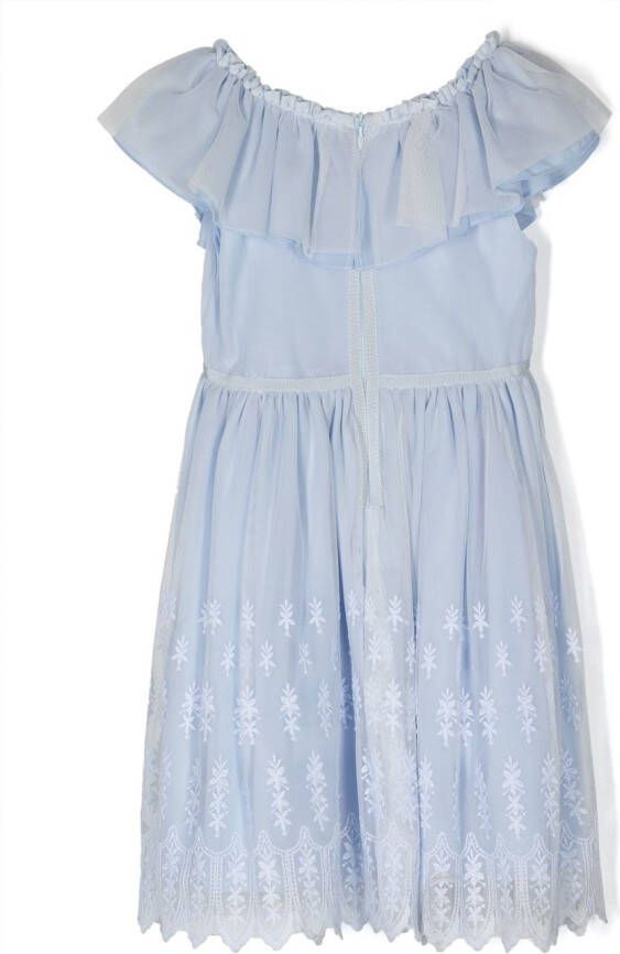 Patachou Jurk met rozendetail Blauw