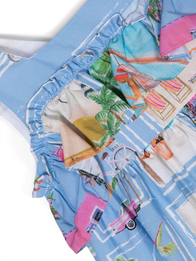 Patachou Jurk met ruches Blauw