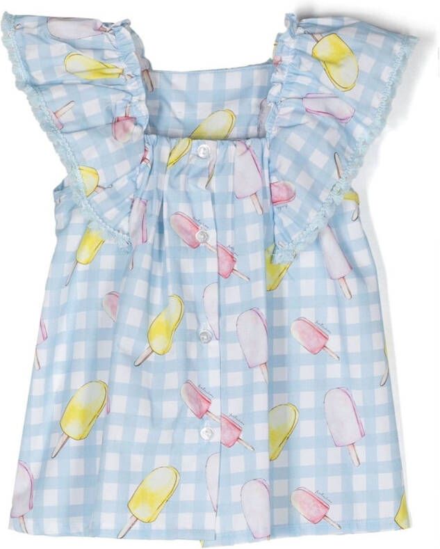 Patachou Jurk met vierkante hals Blauw