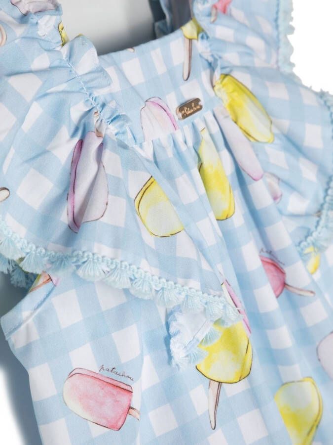 Patachou Jurk met vierkante hals Blauw
