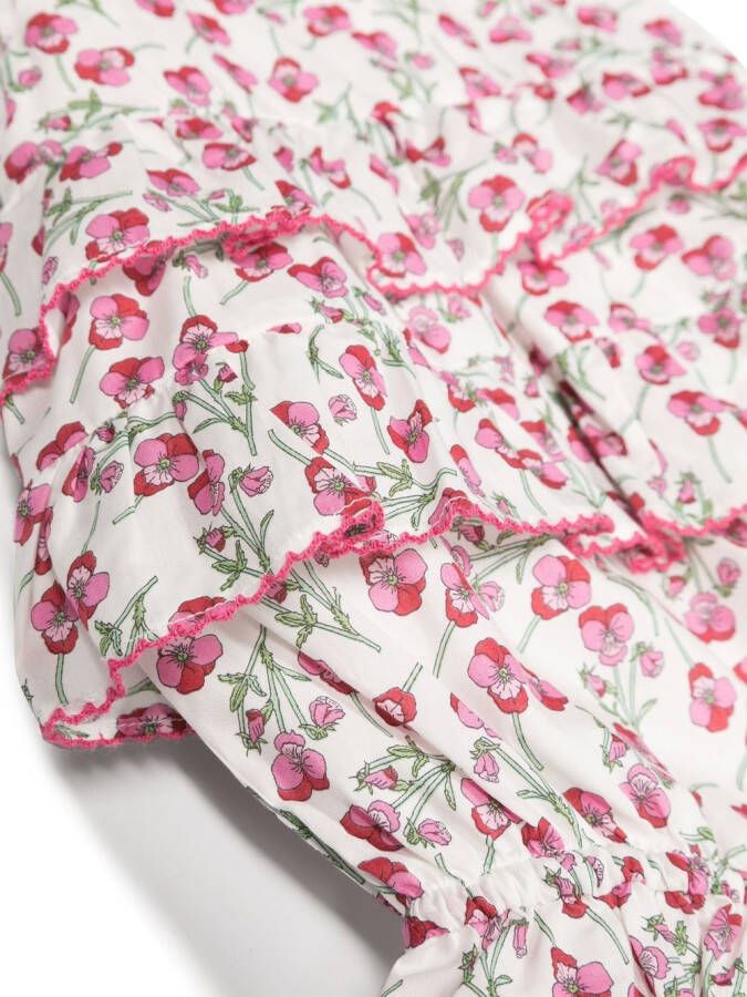 Patachou Romper met bloemenprint Wit