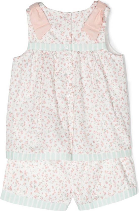 Patachou Shorts en shirt met bloemenprint Wit