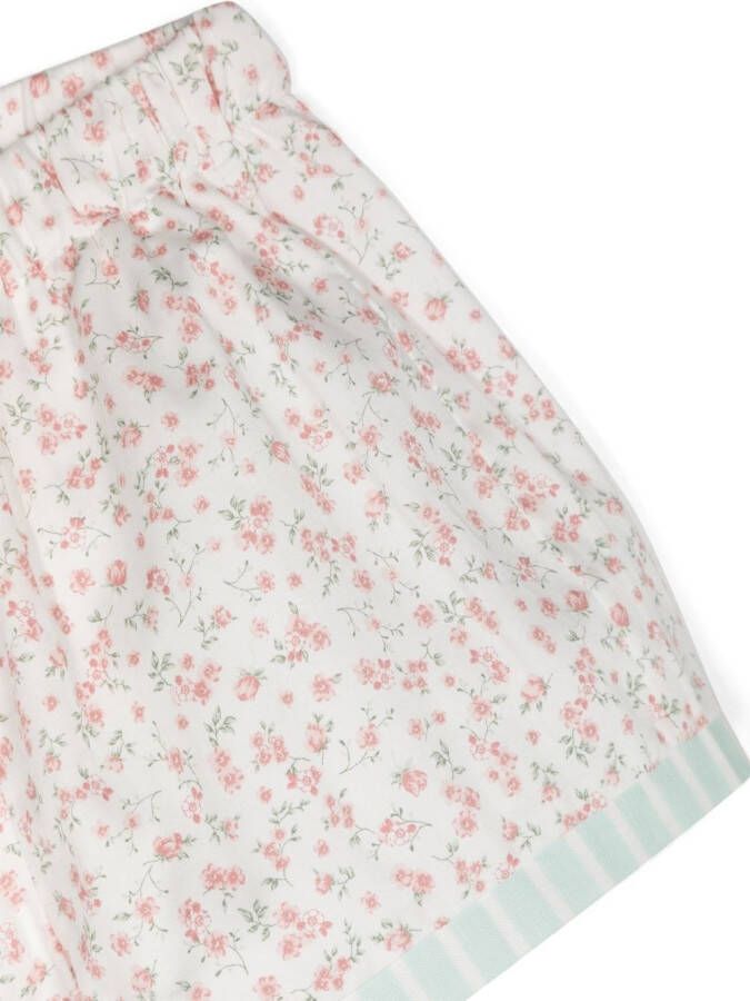 Patachou Shorts en shirt met bloemenprint Wit