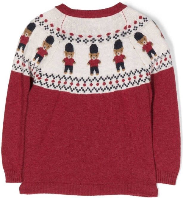 Patachou Trui met teddybeerprint Rood
