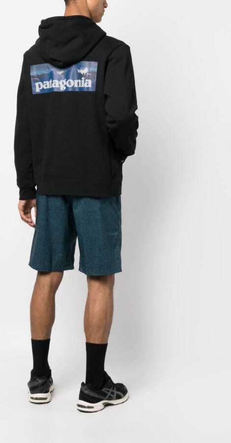 Patagonia Hoodie met logoprint Zwart