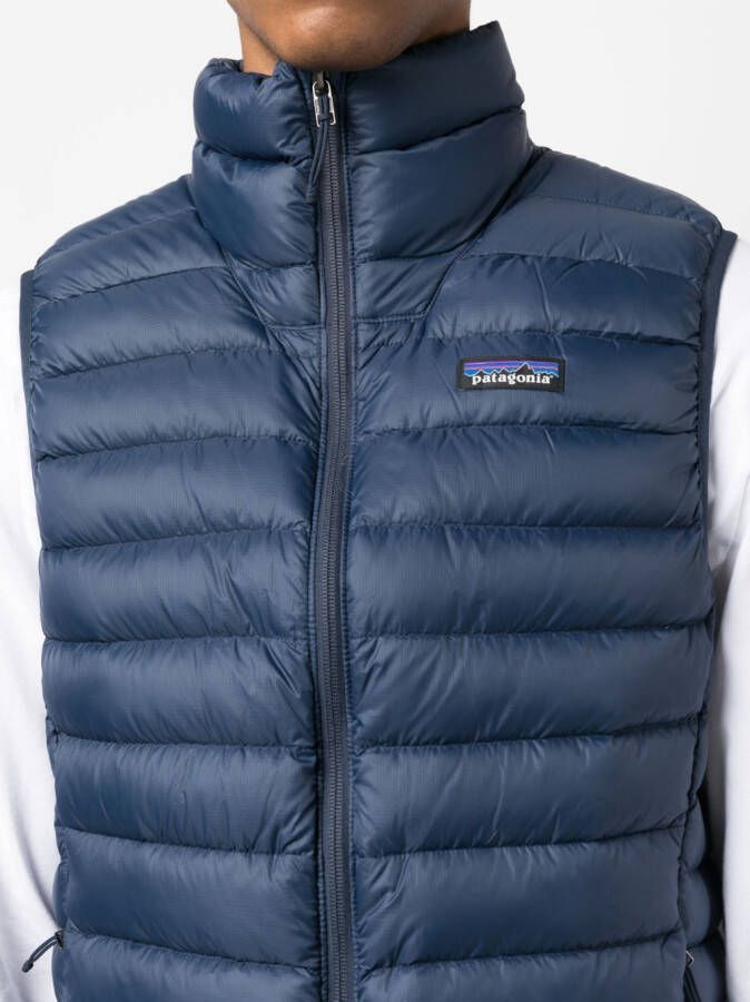 Patagonia Bodywarmer met logopatch Blauw