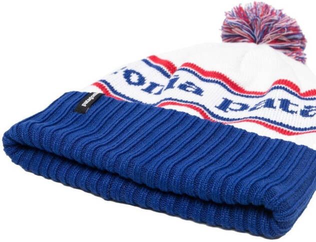 Patagonia Muts met logo intarsia Blauw