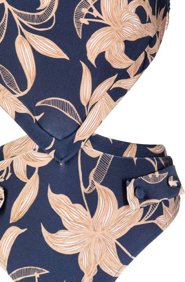 PatBO Badpak met bloemenprint Blauw