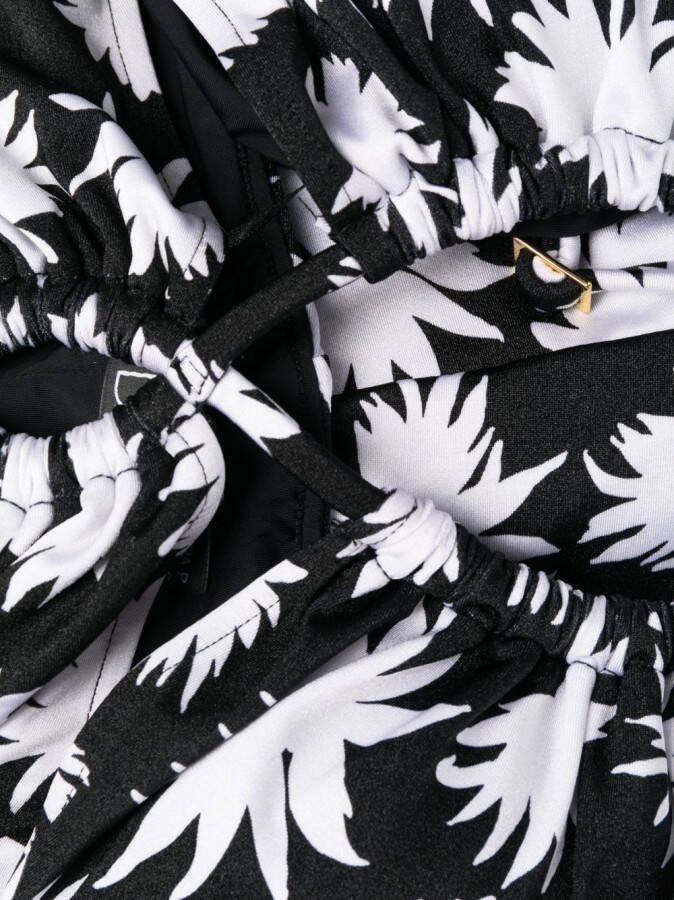 PatBO Badpak met bloemenprint Zwart