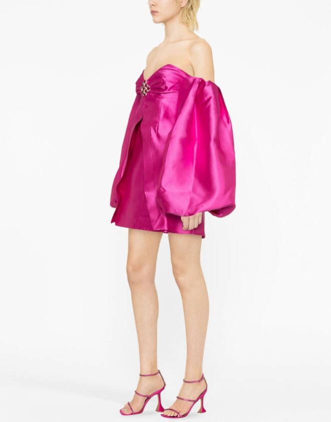 PatBO Off-shoulder mini-jurk Roze