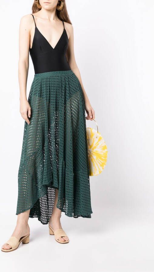 PatBO Rok met gingham ruit Groen