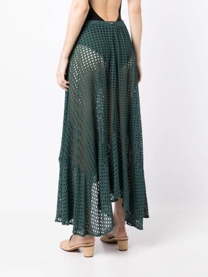 PatBO Rok met gingham ruit Groen