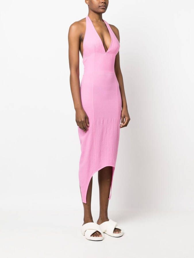 Patou Asymmetrische halterjurk Roze