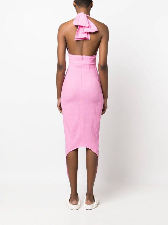 Patou Asymmetrische halterjurk Roze