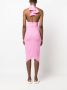 Patou Asymmetrische halterjurk Roze - Thumbnail 4