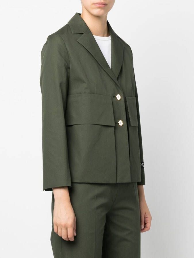 Patou Blazer met enkele rij knopen Groen