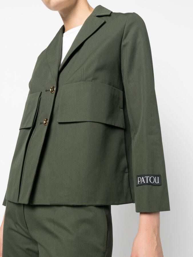 Patou Blazer met enkele rij knopen Groen