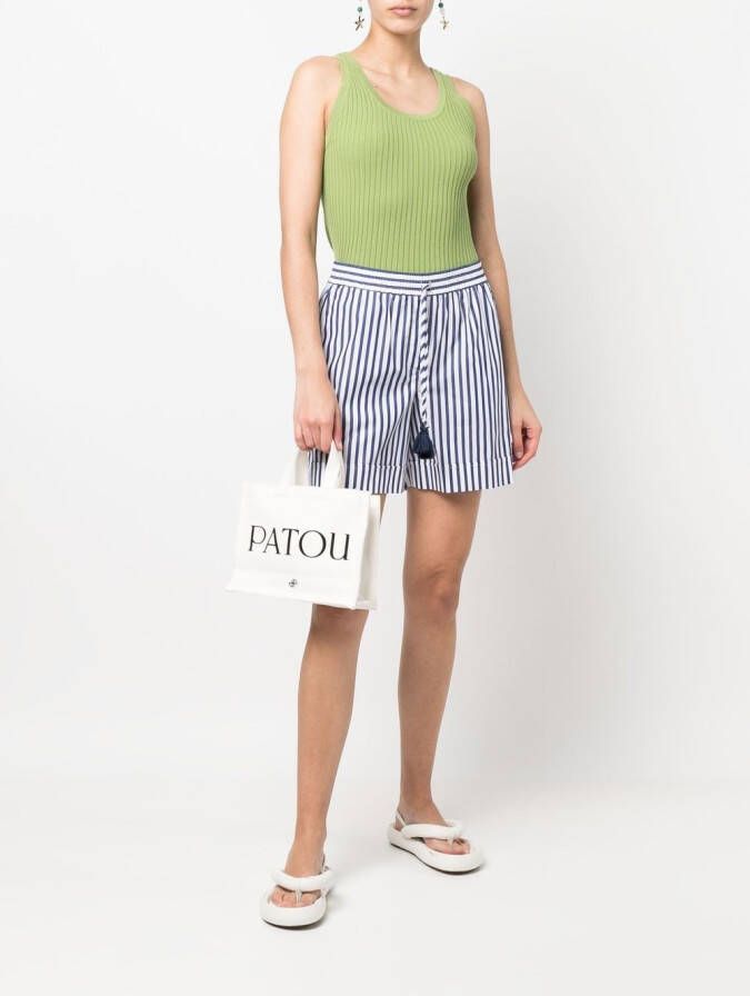 Patou Kleine canvas shopper Wit