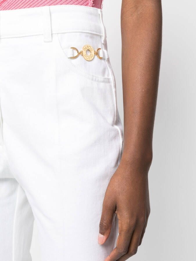 Patou Jeans met geborduurd logo Wit