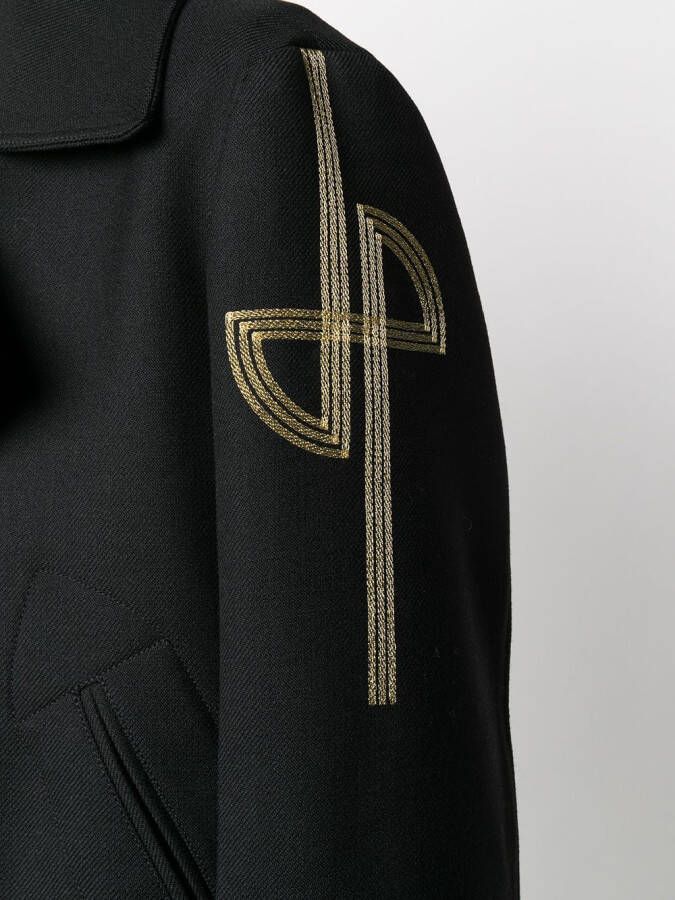 Patou Jas met dubbele rij knopen Zwart