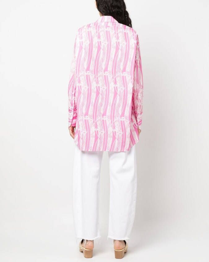 Patou Midi-blousejurk met abstracte print Roze