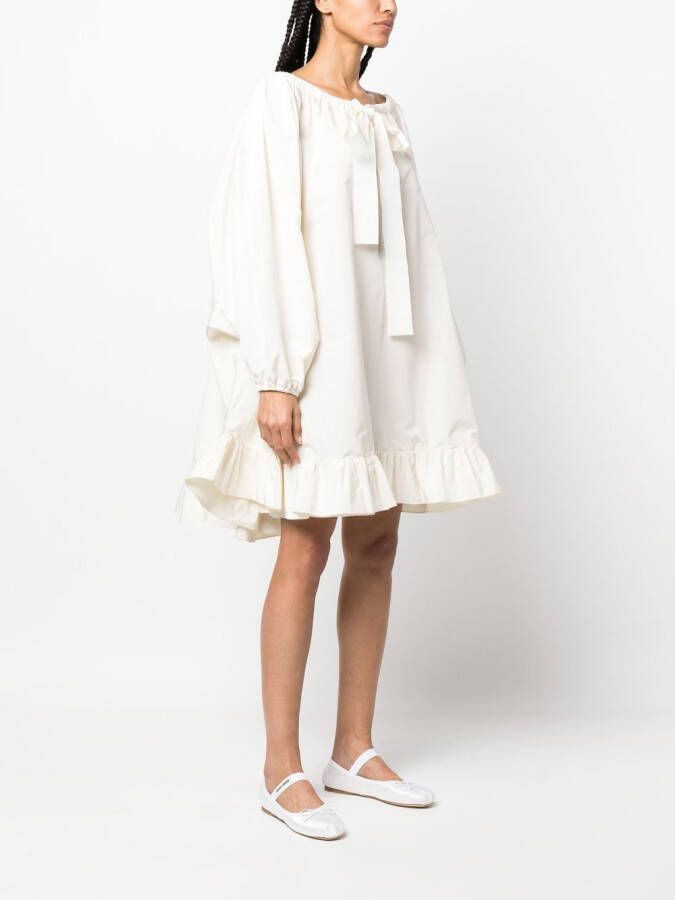 Patou Mini-jurk met ruche Wit