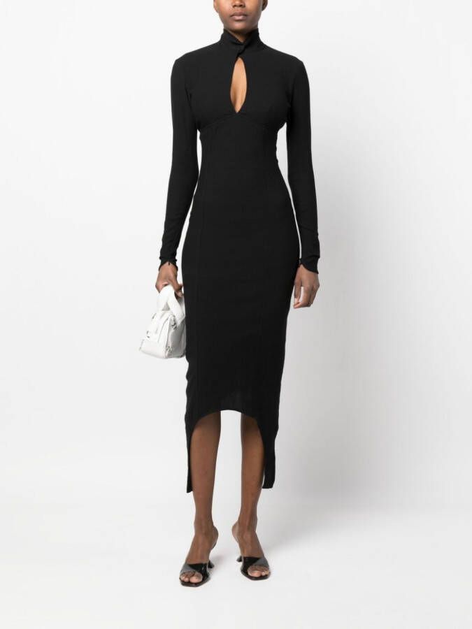 Patou Midi-jurk met open rug Zwart