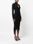 Patou Midi-jurk met open rug Zwart - Thumbnail 3
