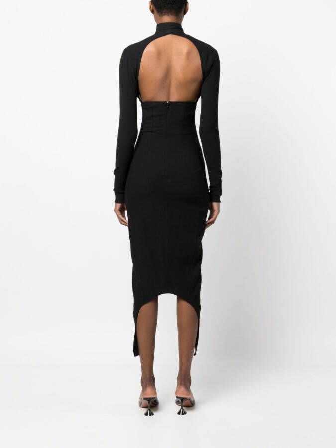 Patou Midi-jurk met open rug Zwart