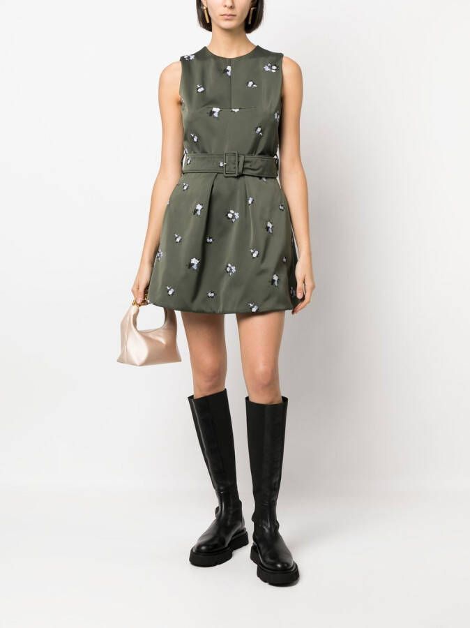 Patou Mouwloze mini-jurk Groen