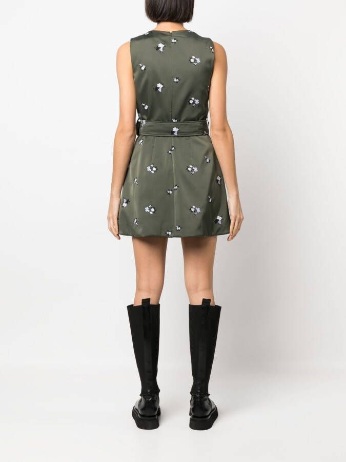 Patou Mouwloze mini-jurk Groen