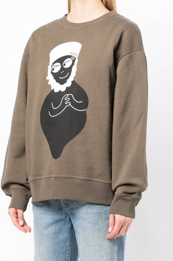 Patou Sweater met print Groen