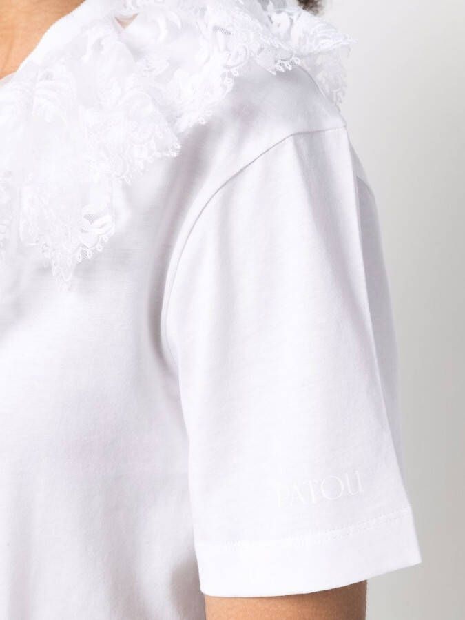 Patou T-shirt met afneembare kraag Wit