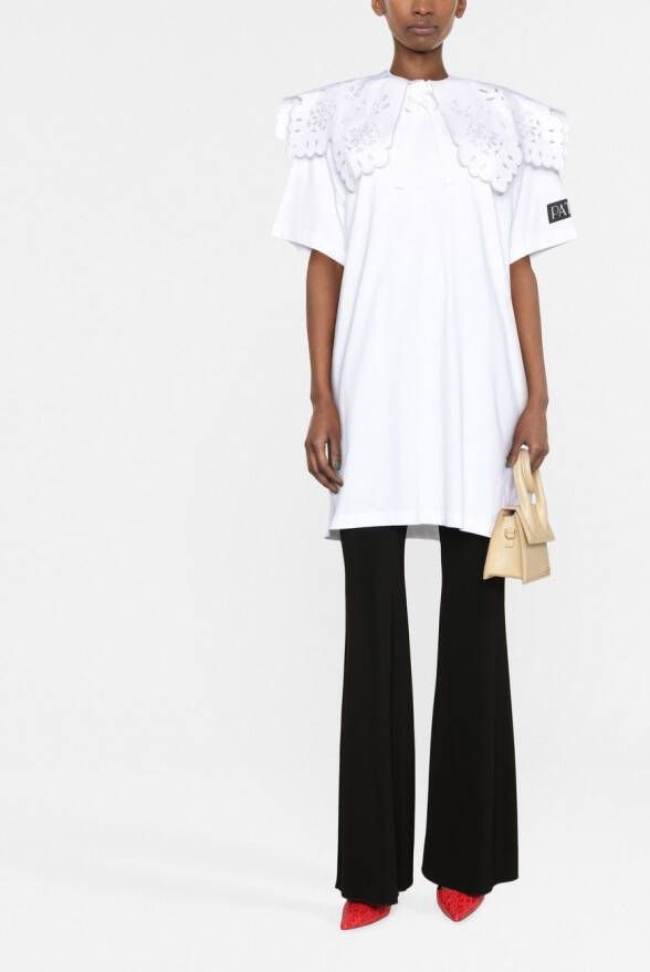 Patou T-shirtjurk met afneembare kraag Wit