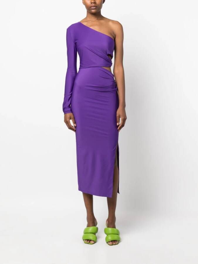 Patrizia Pepe Asymmetrische midi-jurk Paars