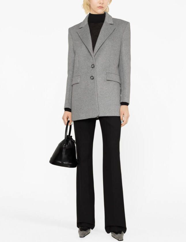 Patrizia Pepe Blazer met enkele rij knopen Grijs