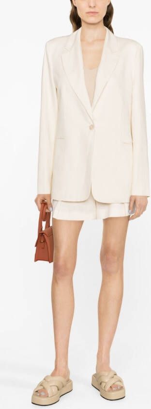 Patrizia Pepe Blazer met enkele rij knopen Beige