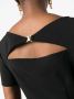 PATRIZIA PEPE Kleed Essentiële crêpe mini -jurk Gray Black Dames - Thumbnail 7