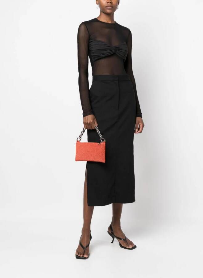 Patrizia Pepe Clutch met stras Oranje