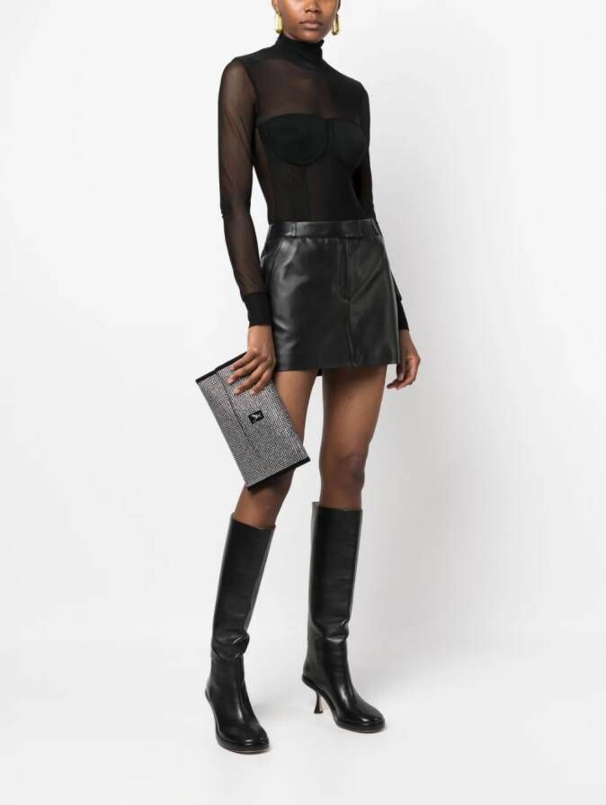 Patrizia Pepe Crossbodytas met stras Zwart