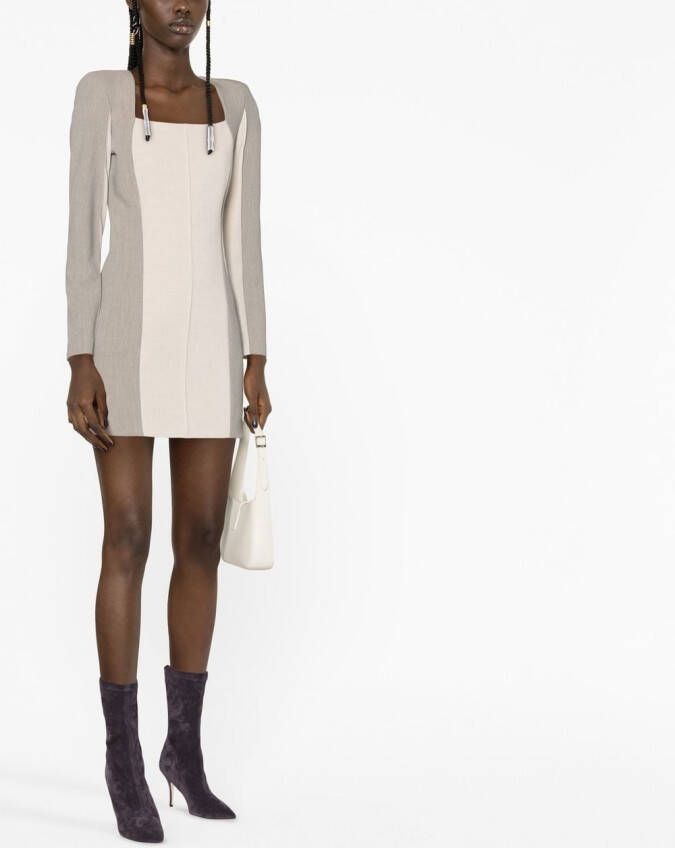 Patrizia Pepe Mini-jurk met lange mouwen Beige