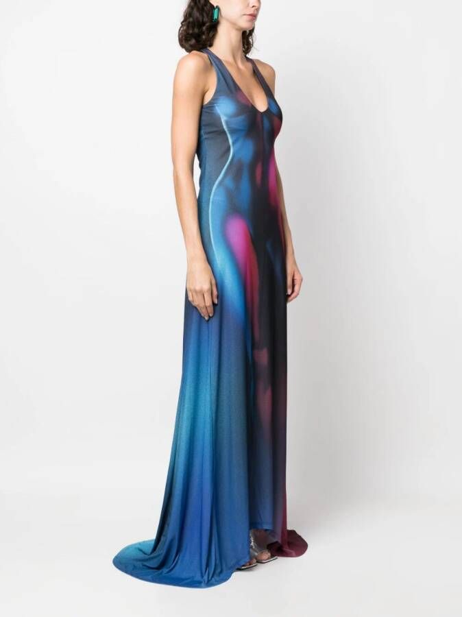 Patrizia Pepe Maxi-jurk met diep ronde hals Blauw